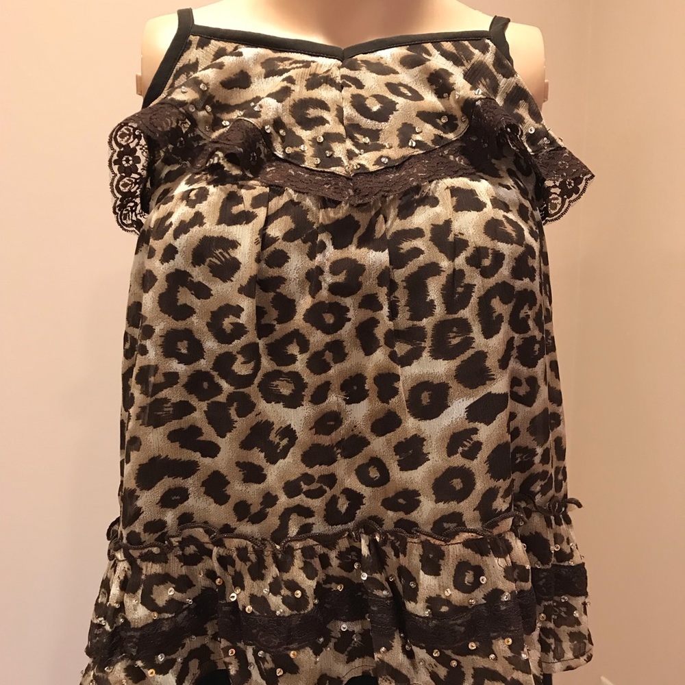 kids animal print spaghetti strap top